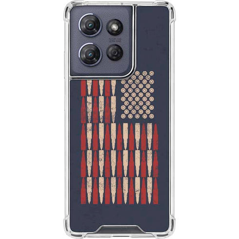 Blue Bullet American Flag Moto G Play 5G (2025) Clear Case